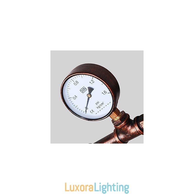 Designer Touch Decorative Vintage Industrial Pipe Wall Lights Wood Helm Shape Creative turnable Lights Restaurant Cafe Bar Decoration lighting