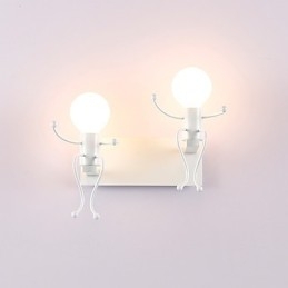 Designer Touch Decorative Robot shape Vintage Metal Industrial Loft Rustic Wall Sconce Bar Cafe Entry Hallway Wall Lamp Black White Optional