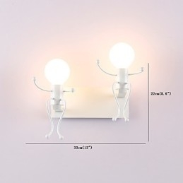 Designer Touch Decorative Robot shape Vintage Metal Industrial Loft Rustic Wall Sconce Bar Cafe Entry Hallway Wall Lamp Black White Optional