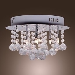 Designer Touch Decorative Modern Contemporary Crystal Chrome Metal Flush Mount