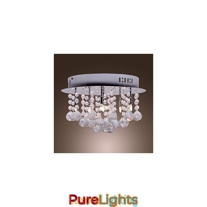Designer Touch Decorative Modern Contemporary Crystal Chrome Metal Flush Mount