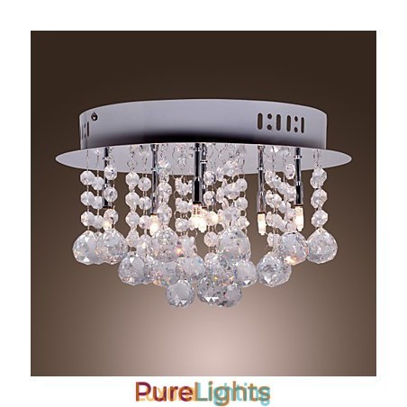 Designer Touch Decorative Modern Contemporary Crystal Chrome Metal Flush Mount