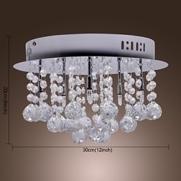 Designer Touch Decorative Modern Contemporary Crystal Chrome Metal Flush Mount