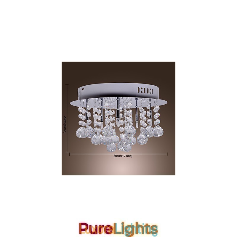 Designer Touch Decorative Modern Contemporary Crystal Chrome Metal Flush Mount