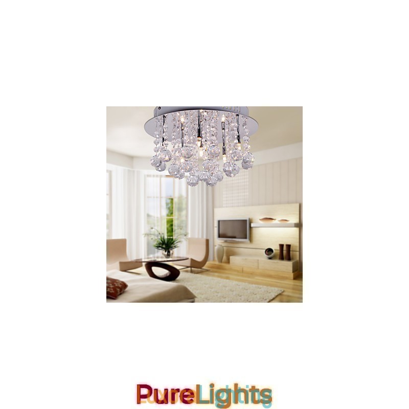 Designer Touch Decorative Modern Contemporary Crystal Chrome Metal Flush Mount