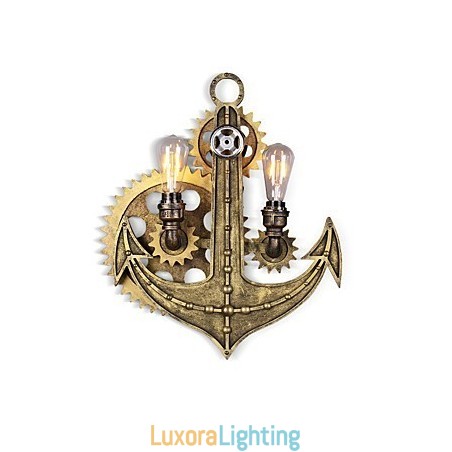 Designer Touch Decorative Vintage Industrial Wall Lights Wood Gear Shape Creative turnable Lights Restaurant Cafe Bar Decoration lighting