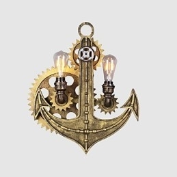 Designer Touch Decorative Vintage Industrial Wall Lights Wood Gear Shape Creative turnable Lights Restaurant Cafe Bar Decoration lighting