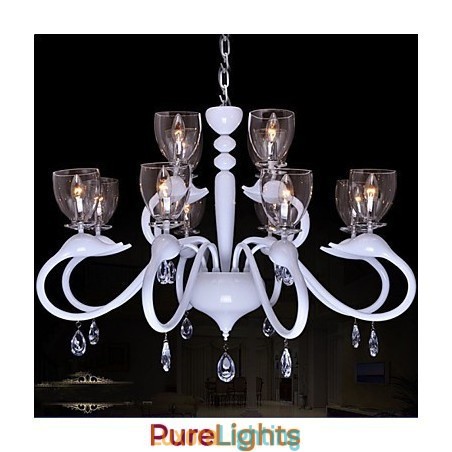 Designer Touch Decorative European Style Crystal Droplight Individuality Creative Swan 12 Light Chandelier