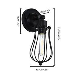 Designer Touch Decorative Painted Steel Wall Lamp Dumb Black American Coffee Decoration Retro Wall Light Lightsaber Lamp On Wall