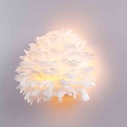 Designer Touch Decorative Feather Wall Lights Modern Contemporary Bedroom Hotel Wall Sconces E14