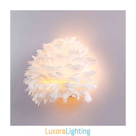 Designer Touch Decorative Feather Wall Lights Modern Contemporary Bedroom Hotel Wall Sconces E14