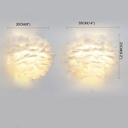 Designer Touch Decorative Feather Wall Lights Modern Contemporary Bedroom Hotel Wall Sconces E14