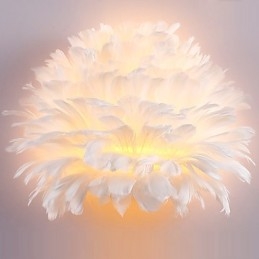 Designer Touch Decorative Feather Wall Lights Modern Contemporary Bedroom Hotel Wall Sconces E14