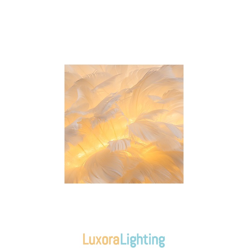 Designer Touch Decorative Feather Wall Lights Modern Contemporary Bedroom Hotel Wall Sconces E14