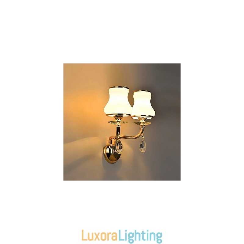 Designer Touch Decorative Modern Contemporary Electroplated Feature for Crystal Mini Style Eye Protection Wall Lights