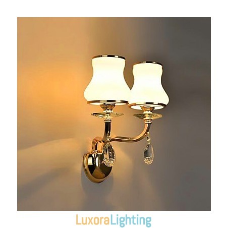 Designer Touch Decorative Modern Contemporary Electroplated Feature for Crystal Mini Style Eye Protection Wall Lights