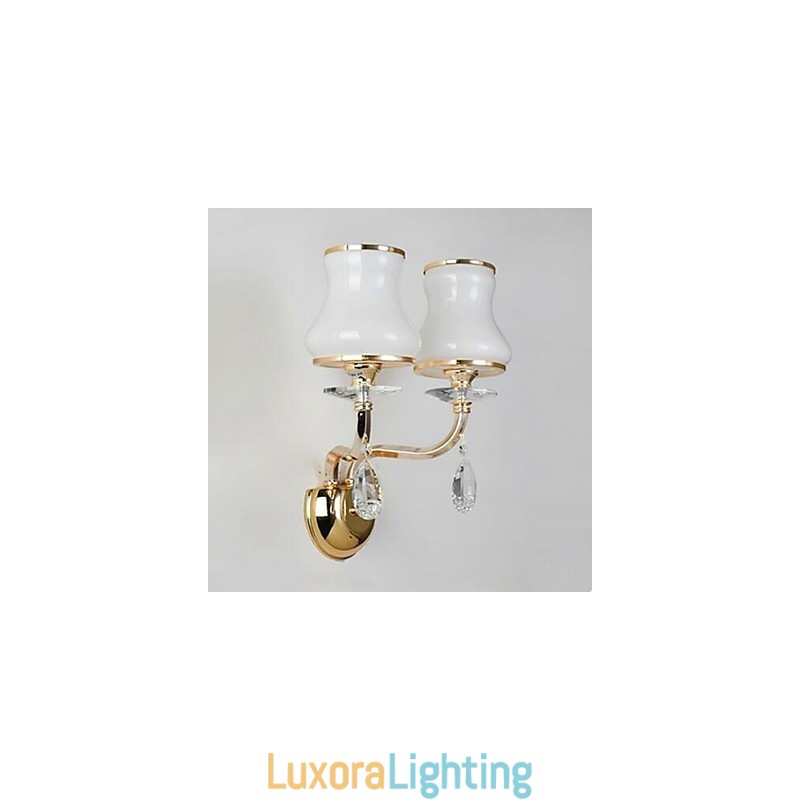 Designer Touch Decorative Modern Contemporary Electroplated Feature for Crystal Mini Style Eye Protection Wall Lights