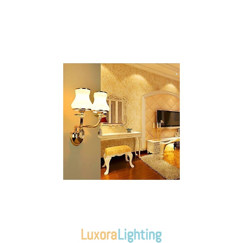 Designer Touch Decorative Modern Contemporary Electroplated Feature for Crystal Mini Style Eye Protection Wall Lights