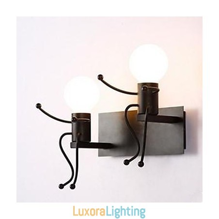 Designer Touch Decorative American Country Iron Wall Lamp Creative Bedroom Bedside Wall Lamp Warm Aisle Villain Wall Lamp