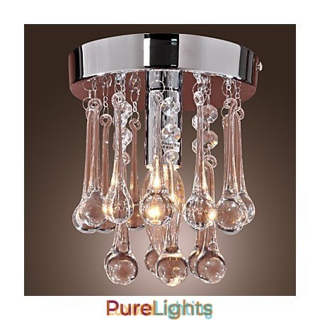 Designer Touch Decorative Modern Contemporary Crystal Mini Style Chrome Flush Mount