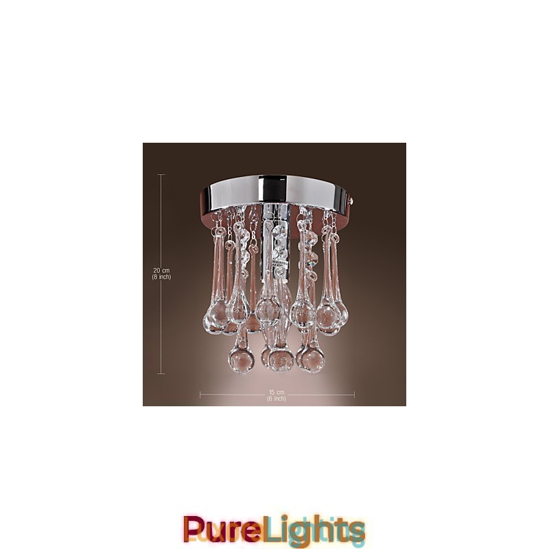 Designer Touch Decorative Modern Contemporary Crystal Mini Style Chrome Flush Mount