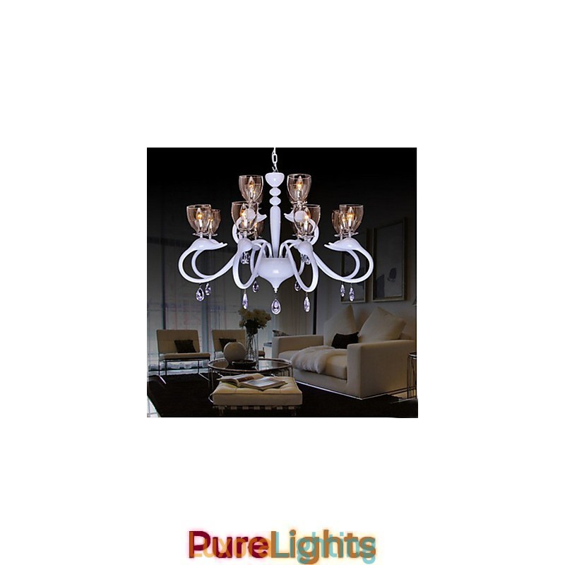 Designer Touch Decorative European Style Crystal Droplight Individuality Creative Swan 12 Light Chandelier