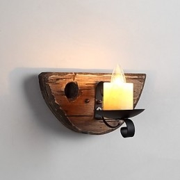 Designer Touch Decorative Rustic Lodge Painting Feature for Mini Style Uplight Wall Sconces Wall Light
