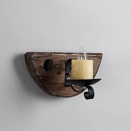 Designer Touch Decorative Rustic Lodge Painting Feature for Mini Style Uplight Wall Sconces Wall Light