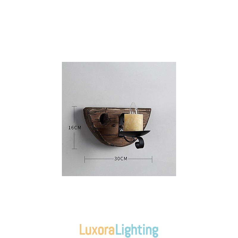 Designer Touch Decorative Rustic Lodge Painting Feature for Mini Style Uplight Wall Sconces Wall Light