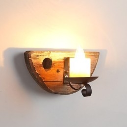Designer Touch Decorative Rustic Lodge Painting Feature for Mini Style Uplight Wall Sconces Wall Light