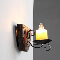 Designer Touch Decorative Rustic Lodge Painting Feature for Mini Style Uplight Wall Sconces Wall Light