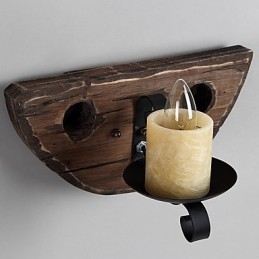 Designer Touch Decorative Rustic Lodge Painting Feature for Mini Style Uplight Wall Sconces Wall Light