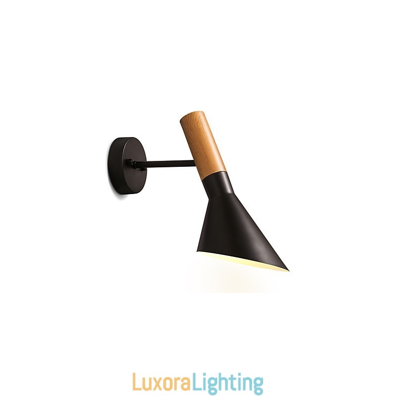 Designer Touch Decorative Northern Europe Style Wood Grain Metal Wall Lights Living Room Restaurant Light Angle Adjustable