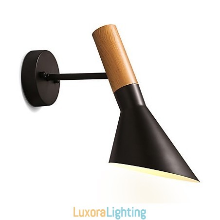 Designer Touch Decorative Northern Europe Style Wood Grain Metal Wall Lights Living Room Restaurant Light Angle Adjustable