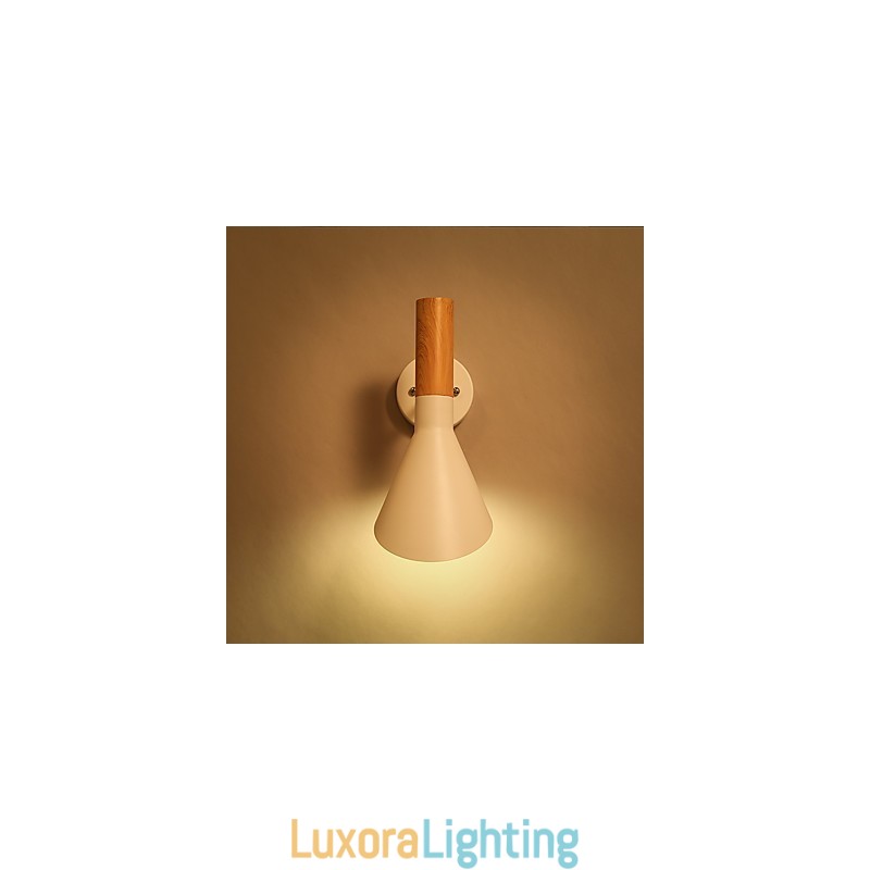 Designer Touch Decorative Northern Europe Style Wood Grain Metal Wall Lights Living Room Restaurant Light Angle Adjustable