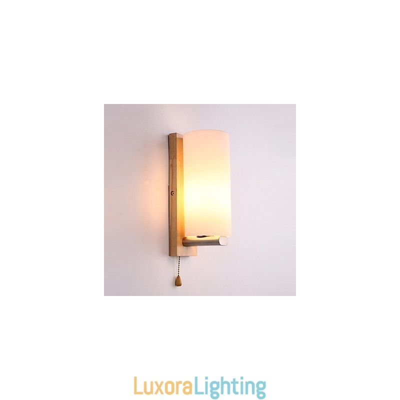 Designer Touch Decorative Novelty Country Feature for Mini Style Eye Protection Ambient Light Wall Sconces Wall Light Log Wood Bedroom Bedside Lamp