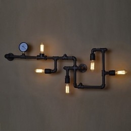 Designer Touch Decorative Loft Industrial Wall Lamps Antique Edison Wall lights with Bulbs Vintage Pipe Wall Lamp for Living Room Lighting