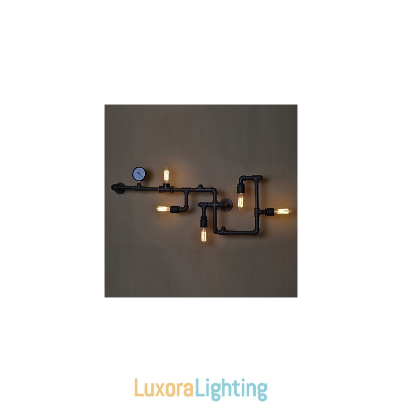 Designer Touch Decorative Loft Industrial Wall Lamps Antique Edison Wall lights with Bulbs Vintage Pipe Wall Lamp for Living Room Lighting