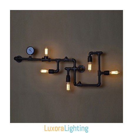 Designer Touch Decorative Loft Industrial Wall Lamps Antique Edison Wall lights with Bulbs Vintage Pipe Wall Lamp for Living Room Lighting