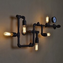 Designer Touch Decorative Loft Industrial Wall Lamps Antique Edison Wall lights with Bulbs Vintage Pipe Wall Lamp for Living Room Lighting