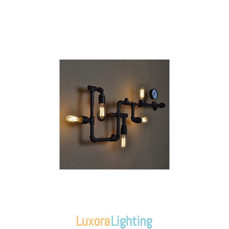 Designer Touch Decorative Loft Industrial Wall Lamps Antique Edison Wall lights with Bulbs Vintage Pipe Wall Lamp for Living Room Lighting