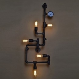 Designer Touch Decorative Loft Industrial Wall Lamps Antique Edison Wall lights with Bulbs Vintage Pipe Wall Lamp for Living Room Lighting