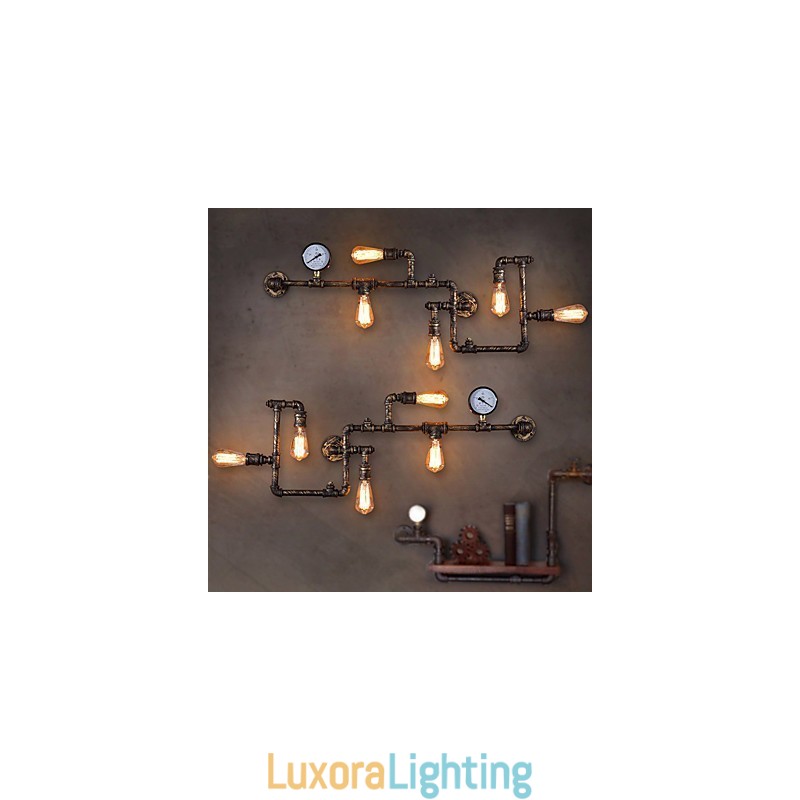 Designer Touch Decorative Loft Industrial Wall Lamps Antique Edison Wall lights with Bulbs Vintage Pipe Wall Lamp for Living Room Lighting