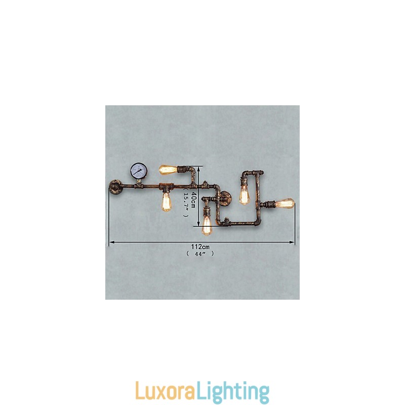 Designer Touch Decorative Loft Industrial Wall Lamps Antique Edison Wall lights with Bulbs Vintage Pipe Wall Lamp for Living Room Lighting