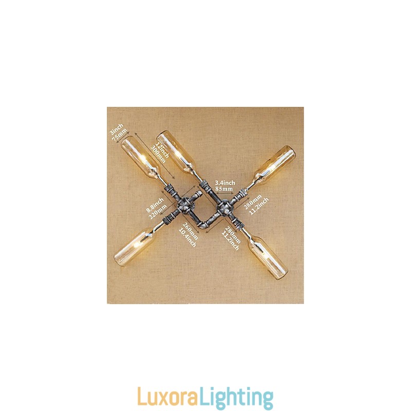 Designer Touch Decorative Rustic Lodge Painting Feature for Ambient Light Wall Sconces Wall Light