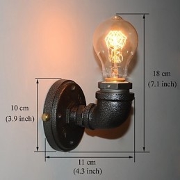Designer Touch Decorative Simple Retro Industrial Iron Pipe wall lamp Wall Fixture