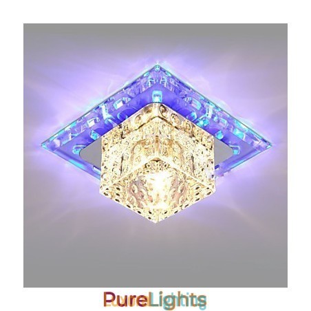 Designer Touch Decorative Mini Crystal Ceiling Lamp Spotlight 3W Creative Lamp Tube Light Colorful Color Square Dome Light