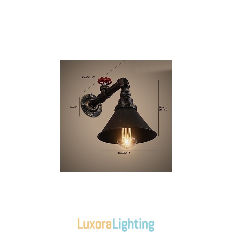 Designer Touch Decorative Water Pipe Wall Lights Retro Industrial Style Creative Country Metal Restaurant Cafe Bars Bar Table Wall Sconces