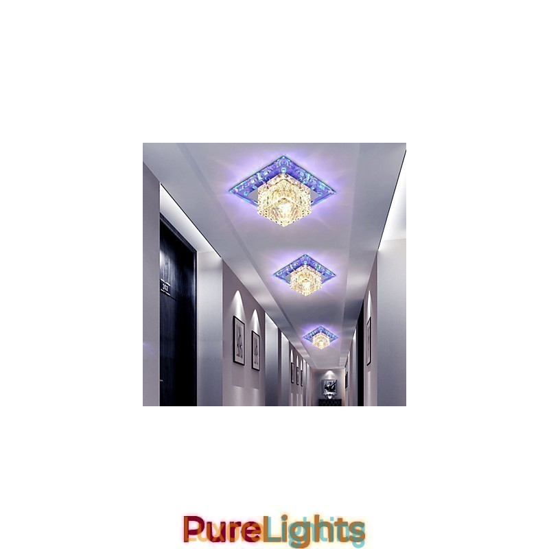 Designer Touch Decorative Mini Crystal Ceiling Lamp Spotlight 3W Creative Lamp Tube Light Colorful Color Square Dome Light