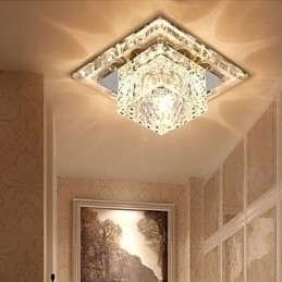 Designer Touch Decorative Mini Crystal Ceiling Lamp Spotlight 3W Creative Lamp Tube Light Colorful Color Square Dome Light